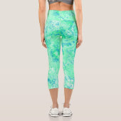 緑と青の大理石旋回抽象芸術 カプリレギンス (裏面)