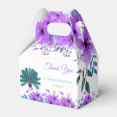 緑と青の孔雀 |紫色の水色の花 フェイバーボックス (裏面サイド)