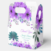 緑と青の孔雀 |紫色の水色の花 フェイバーボックス (オープン)