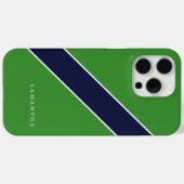 緑と青の対角線ストライプパーソナライズされた Case-Mate iPhoneケース (裏面 (横))