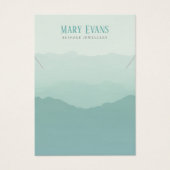 緑と青の山のネックレス表示カード (正面)