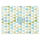 緑と青の幾何三角形パターン テーブルクロス (正面(横))