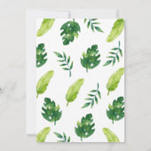 緑と青の恐竜ティーレックス誕生日招待状 招待状 (裏面)