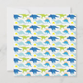 緑と青の恐竜バースデーパーティ招待状 招待状 (裏面)