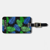 緑と青の手のひら離れの荷物タグ ラゲッジタグ (正面横)