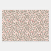 緑と青の手描きクリスマスパインの木の葉 ラッピングペーパーシート (正面3)