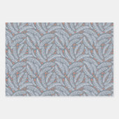 緑と青の手描きクリスマスパインの木の葉 ラッピングペーパーシート (正面2)