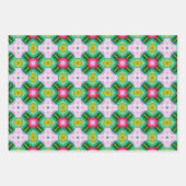 緑と青の抽象芸術星型 ラッピングペーパーシート (正面3)