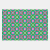 緑と青の抽象芸術星型 ラッピングペーパーシート (正面2)