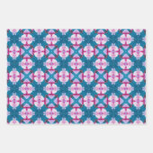 緑と青の抽象芸術星型 ラッピングペーパーシート (正面)