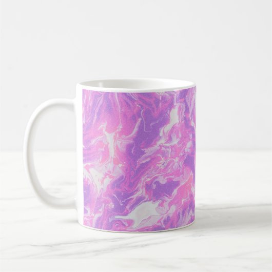 緑と青の抽象芸術絵画 コーヒーマグカップ (左)