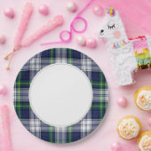 緑と青の格子縞 ペーパープレート (パーティー)