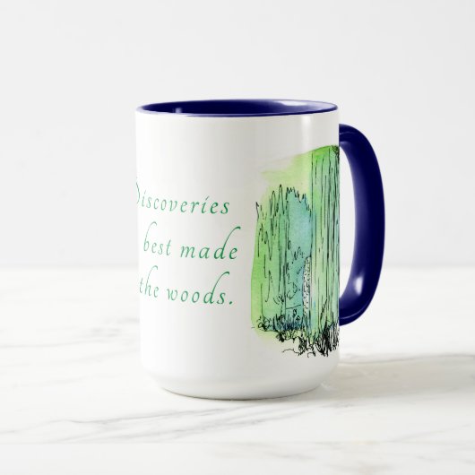 緑と青の森のシーン マグカップ (正面右)