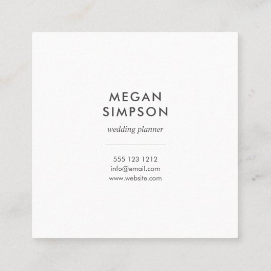 緑と青の水の色のフローラリース スクエア名刺 (裏面)