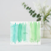 緑と青の水の色ハローポストカード ポストカード (スタンド正面)