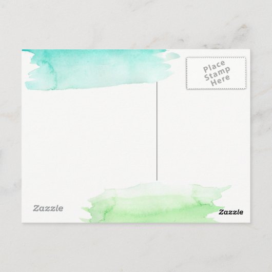 緑と青の水の色ハローポストカード ポストカード (裏面)