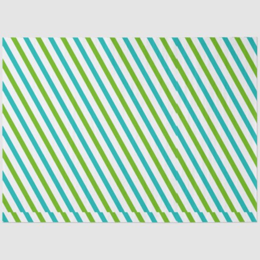 緑と青の水平クリスマスホワイトストライプ・クリスマス 薄葉紙 (正面)