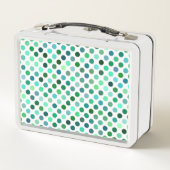 緑と青の水玉模様 メタルランチボックス (裏面)