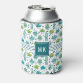 緑と青の水色の多肉質パターン 缶クーラー (缶裏面)