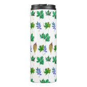 緑と青の水色の葉 タンブラー (裏面)