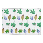 緑と青の水色の葉 枕カバー (裏面)