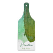 緑と青の水色モノグラム設立 カッティングボード (正面)