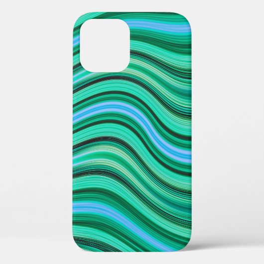 緑と青の波状のストライプパターンCase-Mate iPho Case-Mate iPhoneケース (裏面)