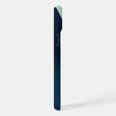 緑と青の波状の形 iPhoneケース (右側面)