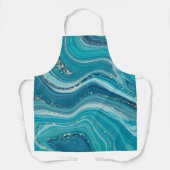 緑と青の液体大理石エプロン エプロン (正面)