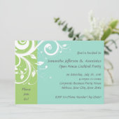 緑と青の渦巻き　コーポレートパーティー招待状 招待状 (スタンド正面)