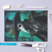 緑と青の漫画のペスト医師のデコページ 薄葉紙 (クラフト)