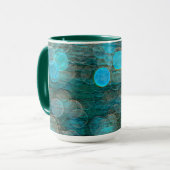 緑と青の無地の円 マグカップ (正面左)