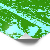 緑と青の熱帯性ヤシの木 ポスター (コーナー)