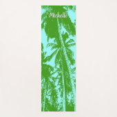 緑と青の特徴を持つデザイン ヨガマット (正面)