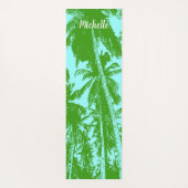 緑と青の特徴を持つデザイン ヨガマット (裏面)