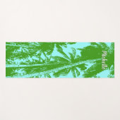 緑と青の特徴を持つデザイン ヨガマット (正面(横))