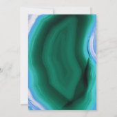 緑と青の瑪瑙スライスとフレームブライダルシャワー 招待状 (裏面)