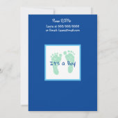 緑と青の男の赤ちゃん超音波ベビーシャワー 招待状 (裏面)