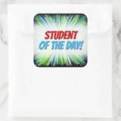 緑と青の線のバーストパターンのシェード スクエアシール (バッグ)