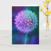 緑と青の背景に美しいタンポポ カード (黄色い花)
