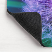 緑と青の背景に美しいタンポポ マウスパッド (コーナー)