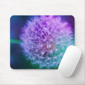 緑と青の背景に美しいタンポポ マウスパッド (マウス)