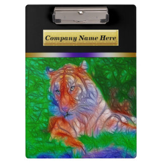 緑と青の草の上の虎 クリップボード