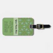 緑と青の葉柄ラゲッジタグ ラゲッジタグ (正面横)