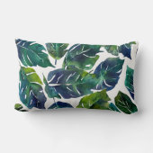 緑と青の葉植物学 ランバークッション (裏面)