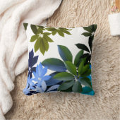 緑と青の葉、葉投げクッション クッション (ブランケット)