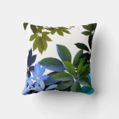 緑と青の葉、葉投げクッション クッション (裏面)