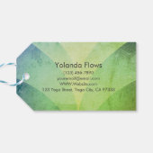 緑と青の蓮の花ビジネスカード ギフトタグ (裏面横)