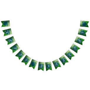 緑と青の誕生日パーティー バンティングフラッグ