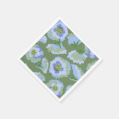 緑と青の開花 スタンダードカクテルナプキン (角)